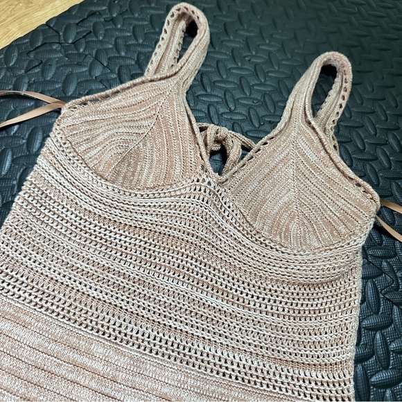 Torn BY Ronny Kobo Size Small Tan/Cream Knit Maxi Dress - Picture 8 of 8